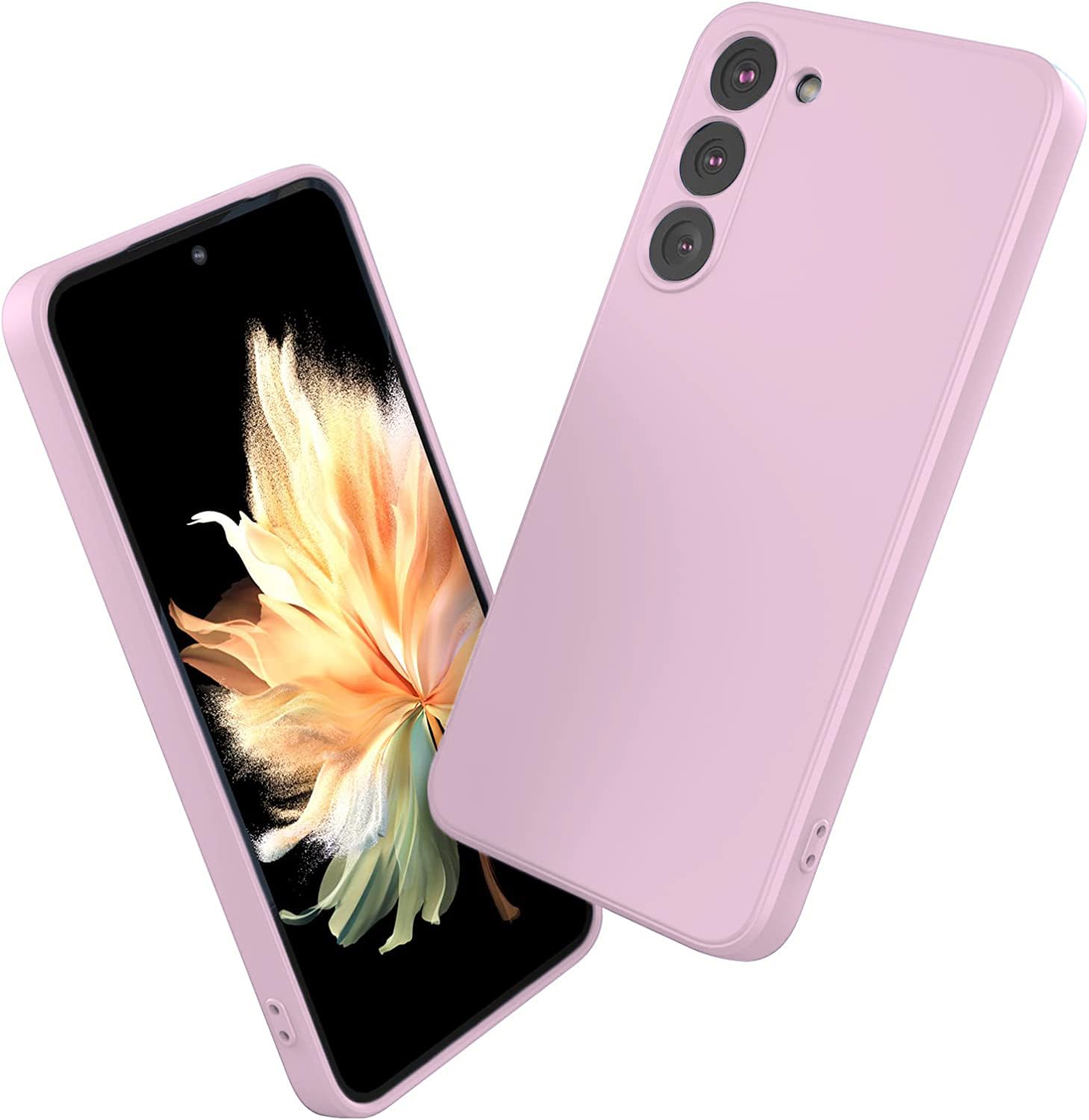 DIZORO Microfiber Candy Case Compatible for Samsung A14 5G Smooth Touch Cushion Liquid Soft Silicone Gel Rubber Phone Cases Premium Mobile Accessories Non-Slip Full Body Protective Shockproof (Lilac)