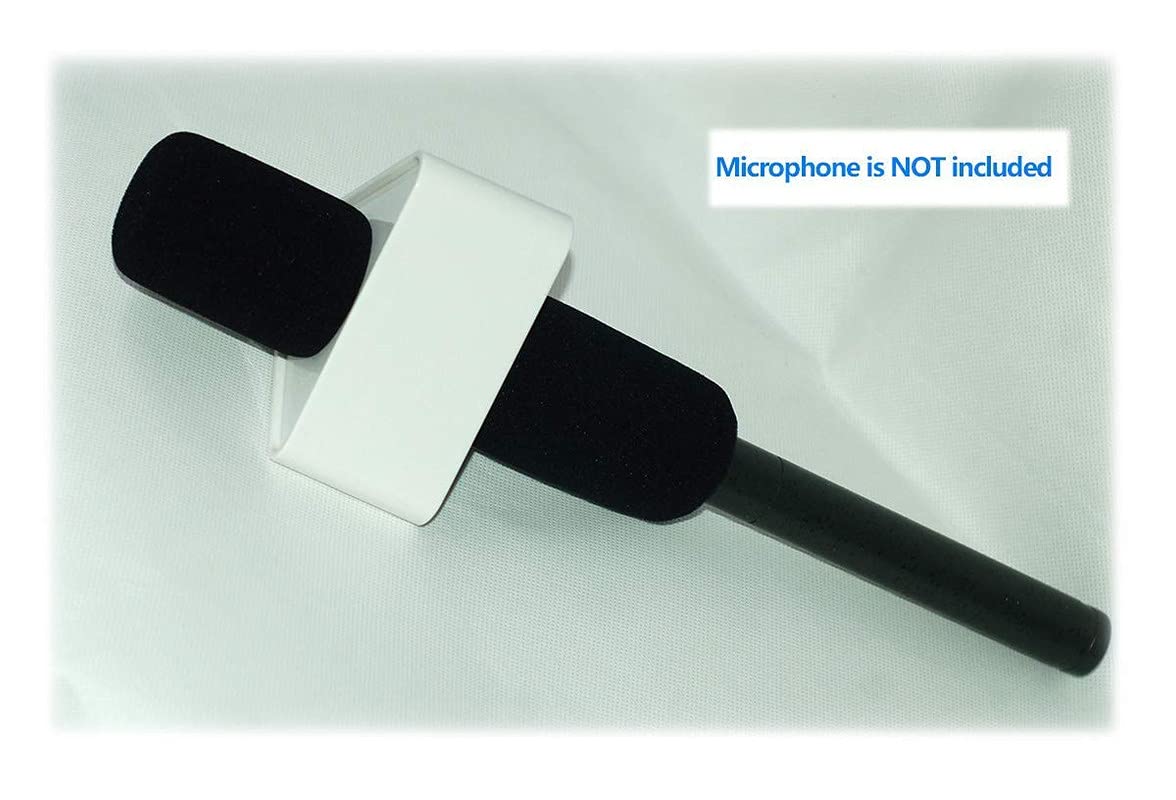 Daz Cam ABS Interview Mic Logo Station for News Mic Microphone etc (Color : White : Pack of 5)