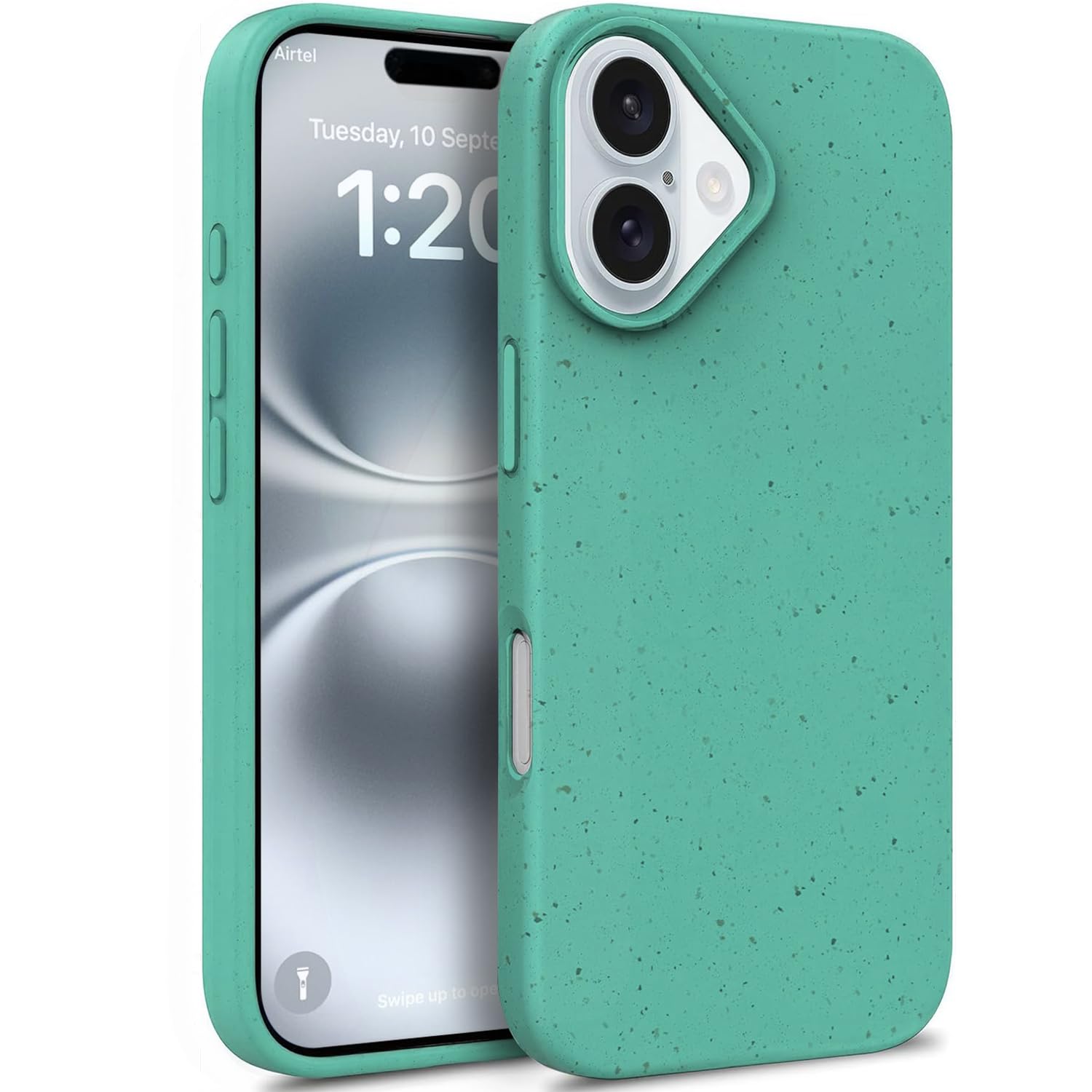 EGOTUDE Designed for iPhone 16 Case, Soft TPU Flexible Back Cover (Teal Green)
