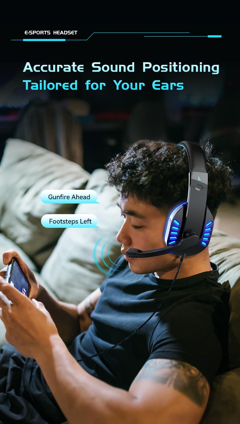 ENTWINO Soldier SY755 Gaming Headphone & Mic, LED Light, USB & 3.5 mm Jack Connector Wired Gaming Headset ENTWINO Soldier SY755 Gaming Headphone & Mic, LED Light, USB & 3.5 mm Jack Connector Wired Gaming Headset