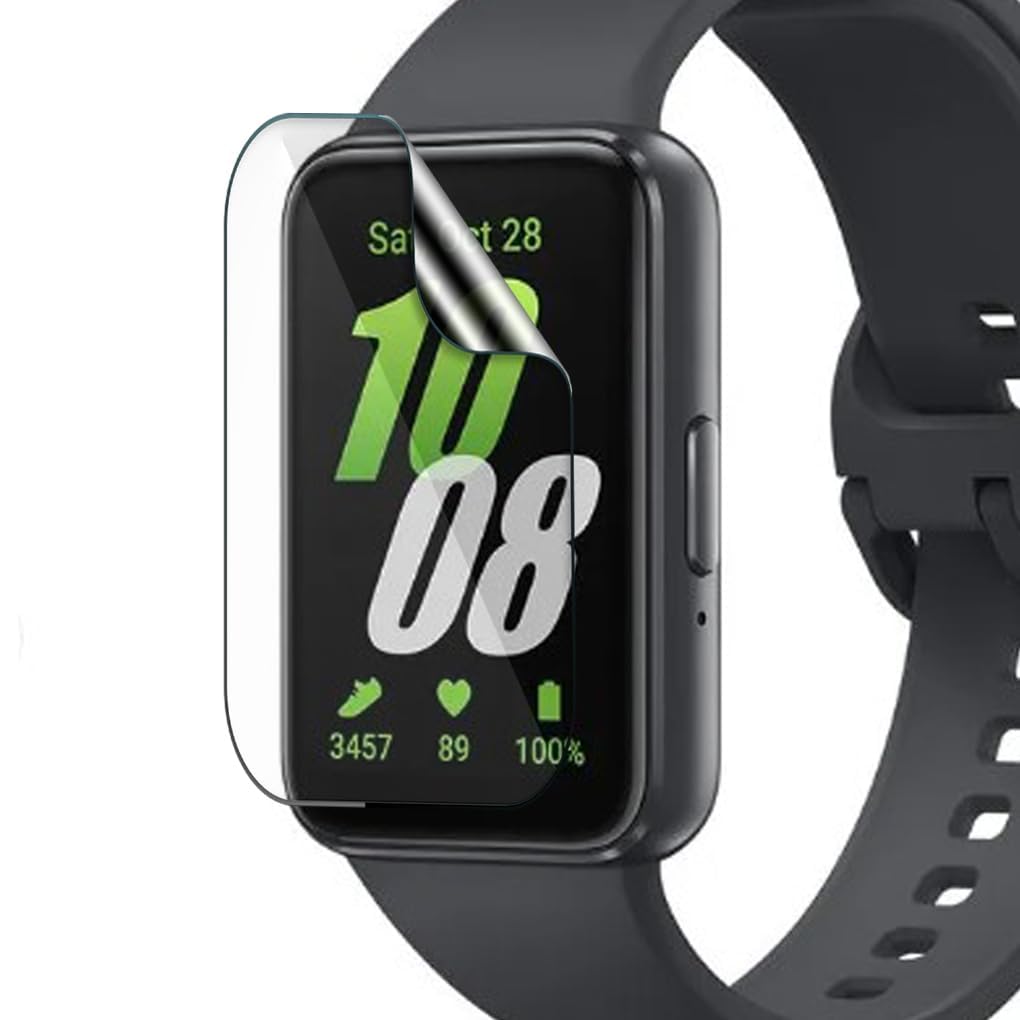 FCS (Pack of 3 SmartWatch Screen protector for Samsung Galaxy Fit 3 (1.6″) | Ultrathin 0.125mm 9H anti shock flexible TPU membrane