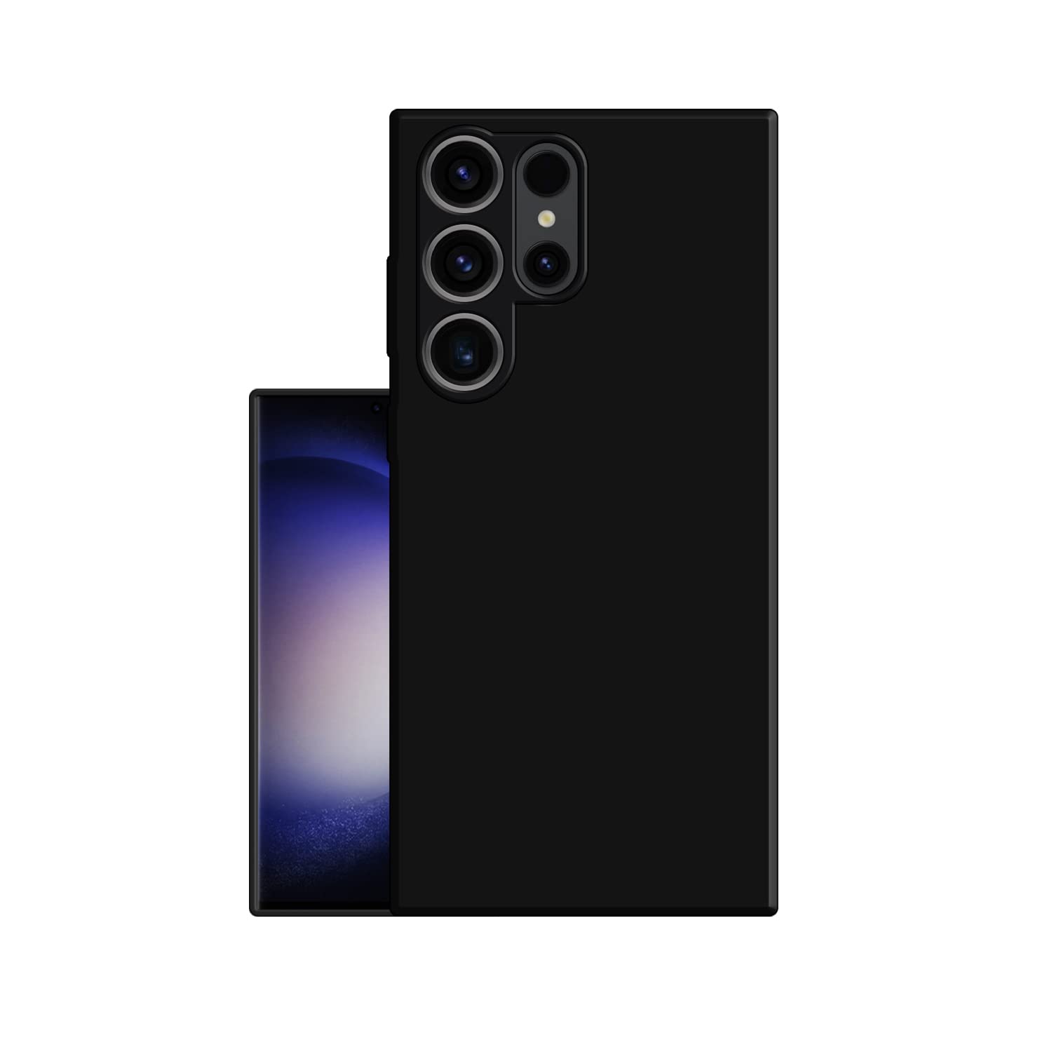 HELLO ZONE Rubber Exclusive Matte Finish Soft Back Case Cover for Samsung Galaxy S23 Ultra 5G – Black