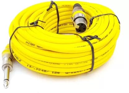 Hybite Female XLR to 1/4 (6.35mm) TS Mono Jack Unbalanced Microphone Cable Mic Cord for Dynamic Microphone (Multicolour), Mic Cable 15 Meter (Multicolour)