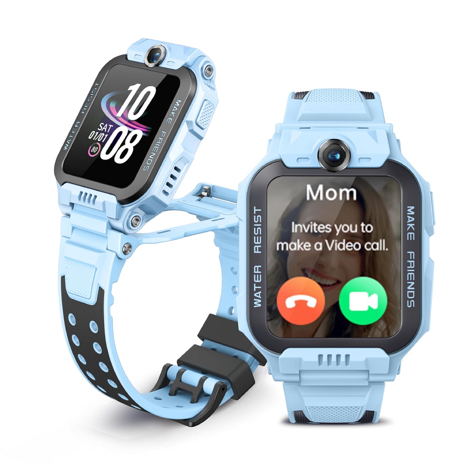 IMOO Kids Watch Phone Z7 [4G Cellular + GPS + Health], 4G Kids Smartwatch, HD Video & Voice Call, GPS Enabled with 14 Days Historical Track, Kids Emotion Detector, HeartRate, Body Temp., SPO2 (Blue)