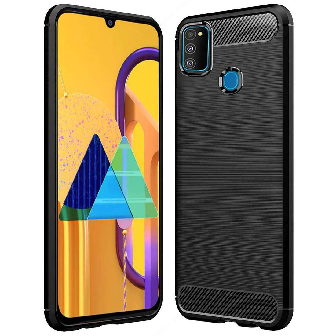 JGD PRODUCTS for Samsung Galaxy M30S, Samsung Galaxy M21 Carbon Fiber Armor Drop Tested Shock Proof TPU Back Case Cover