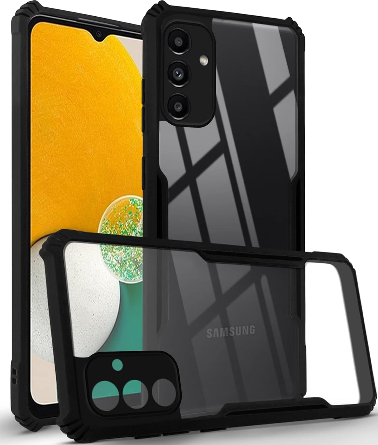 Jkobi Back Cover Case for Samsung Galaxy A14 5G (Shockproof with Polycarbonate Clear Panel | Professional Black)