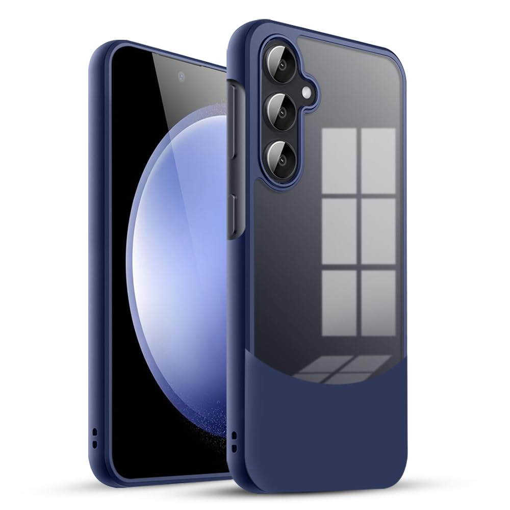 KARWAN®️Ultra-Hybrid Shockproof Back Cover Case for Samsung A35| Camera Protection Bump |Shockproof Back Cover Case for Samsung A35 (PC & TPU, Smoked Matte Sides) Blue