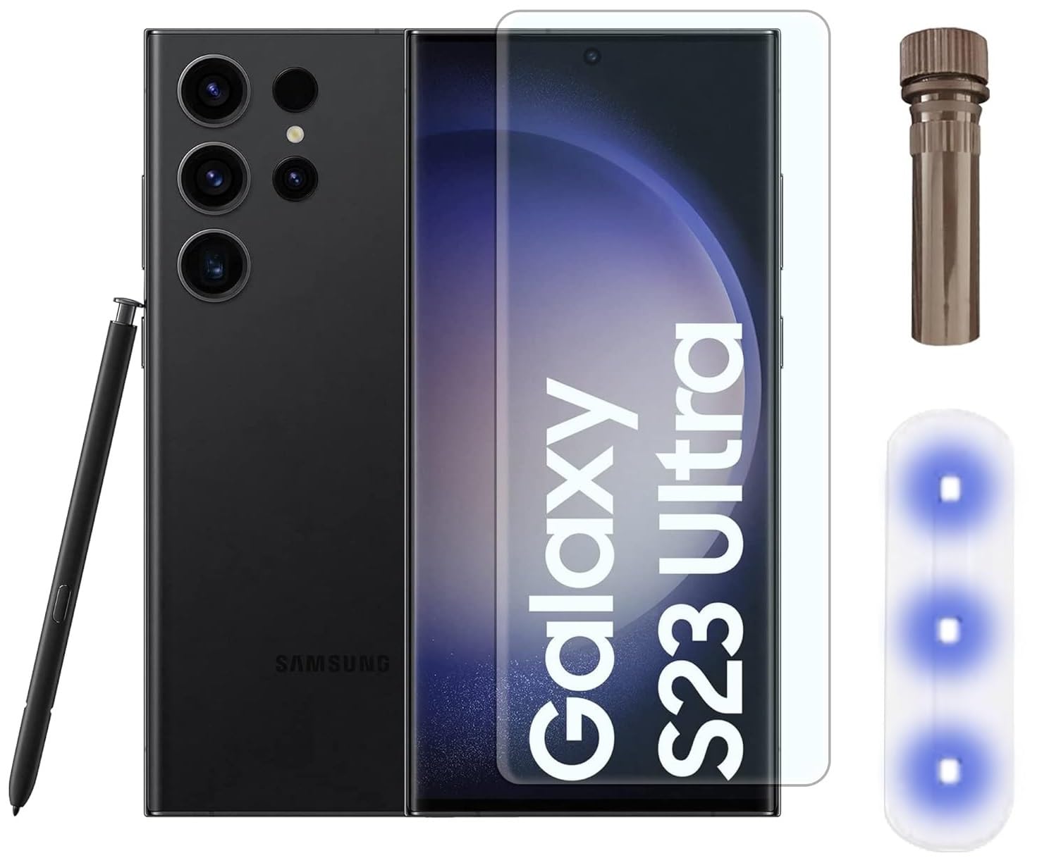 MACLEN Ultra Premium Original UV Curved Tempered Glass for Samsung Galaxy S23 Ultra 5G | with 3D Curved Full Screen Coverage and Installation Kit