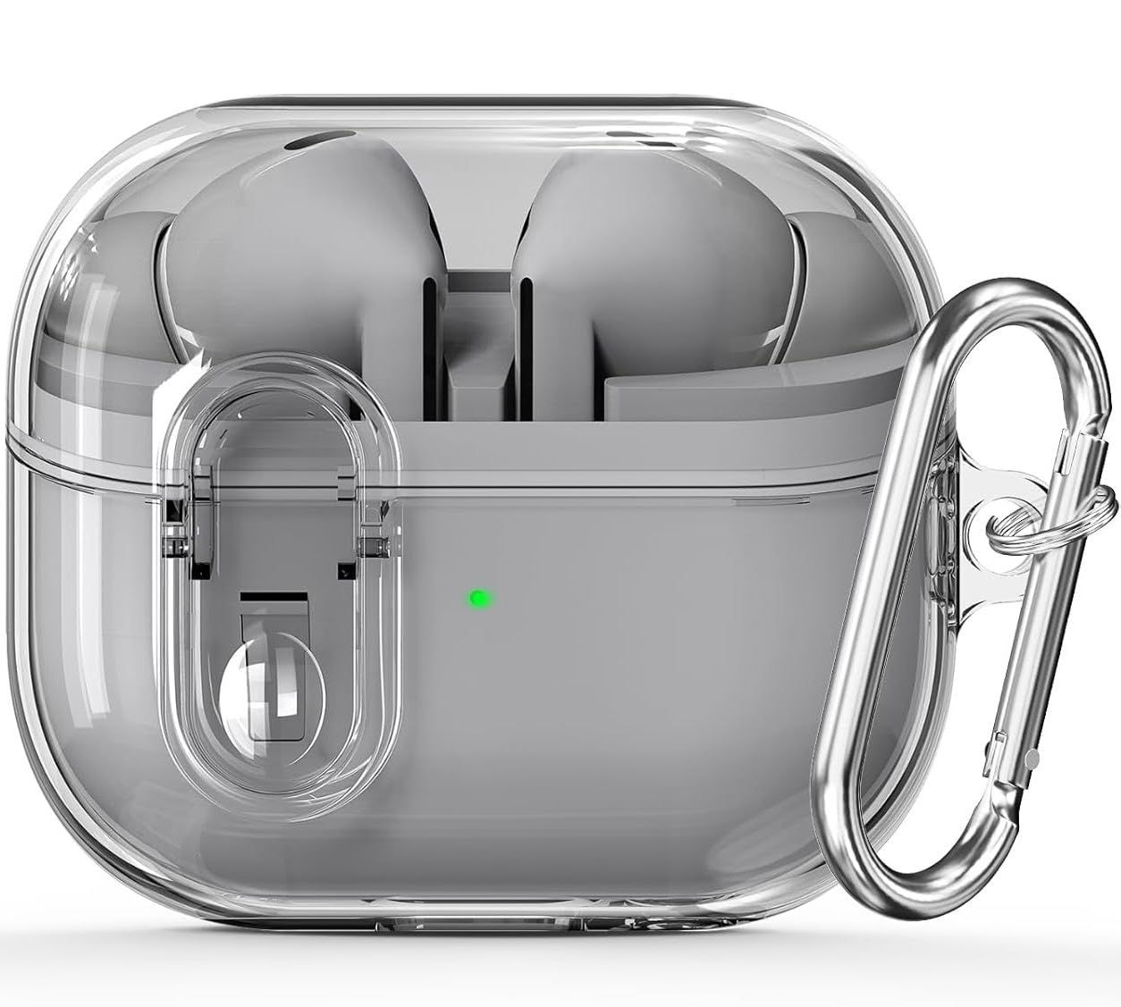 Meyaar Case Cover Compatible with Samsung Galaxy Buds 3 Pro/Buds 3 [Secure Lock] Cover Case for Galaxy Buds 3 & Galaxy Buds 3 Pro (2024) TPU | (Black Transparent)