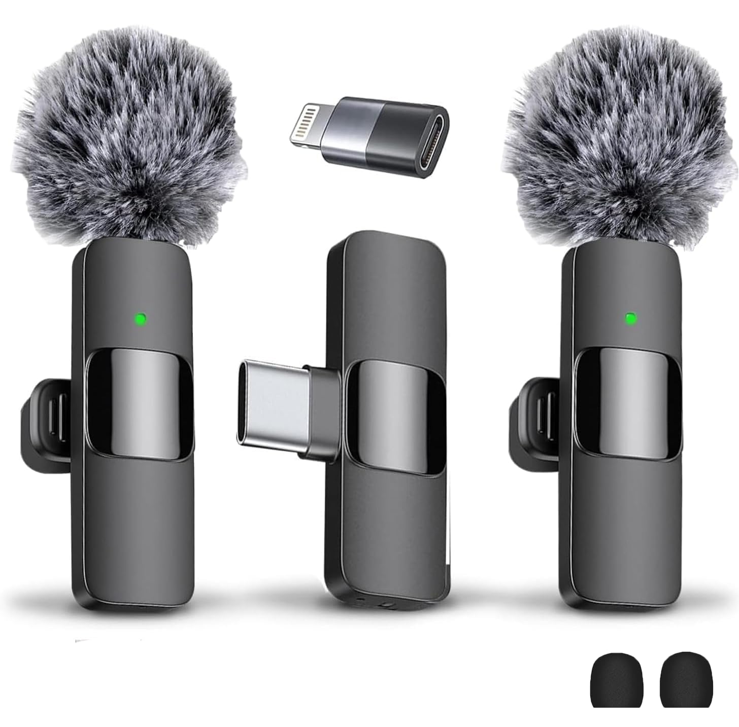 Mini Mic Pro 2024 Professional Wireless Lavalier Microphone 2 Pack Noise Canceling Crystal Clear Recording with USB-C for iPhone 15 Pro Max, iPad, Android, Live Streaming, YouTube, TikTok