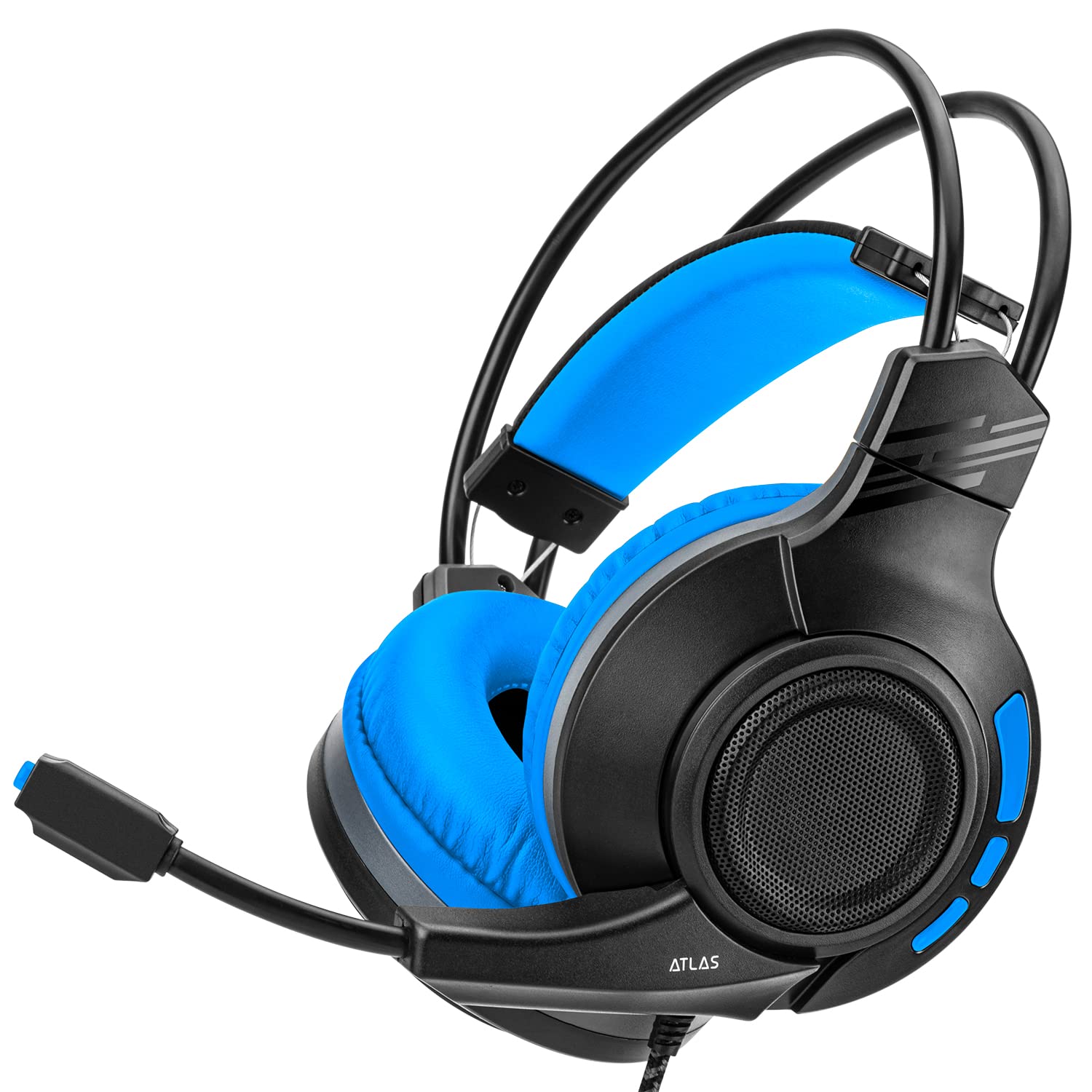 Nitho Atlas Gaming Headset with Microphone, Over-Ear Stereo Headphones for Xbox Series X|S, Xbox One, PS5, PS4, Nintendo Switch, PC, Mobile, 3.5 mm Audio Jack, 50 mm Drivers – Blue