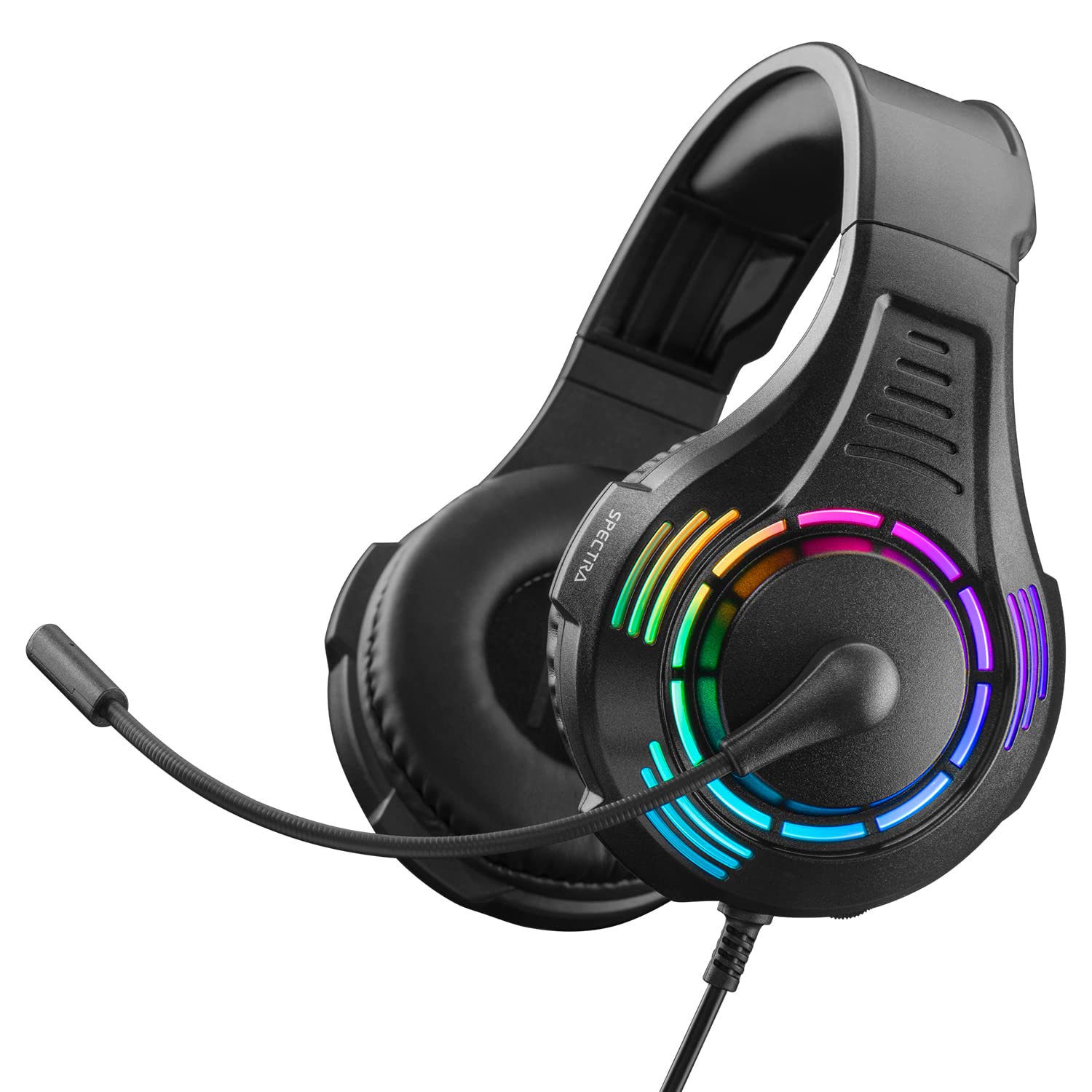 Nitho Spectra Gaming Headset with RGB Light and Microphone, Over-Ear Stereo Headphones for Xbox Series X|S, Xbox One, PS5, PS4, Nintendo Switch, PC, Mobile, 3.5 mm Audio Jack, 50 mm Drivers – Black Nitho Spectra Gaming Headset with RGB Light and Microphone, Over-Ear Stereo Headphones for Xbox Series X|S, Xbox One, PS5, PS4, Nintendo Switch, PC, Mobile, 3.5 mm Audio Jack, 50 mm Drivers – Black