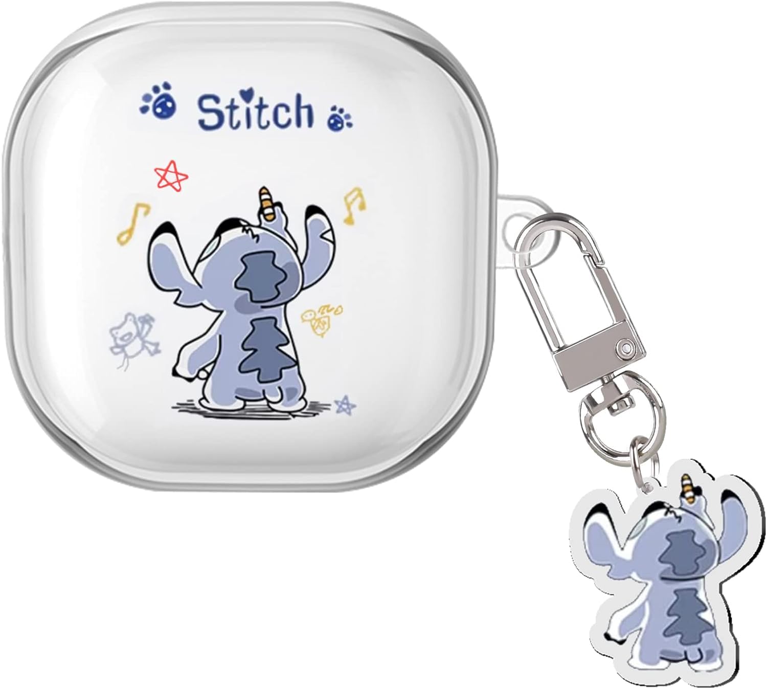 Oboe TPU Case ‘Compatible with’ Samsung Galaxy Buds FE (2023), Buds 2 Pro (2022), Galaxy Buds 2 (2021), Galaxy Buds Pro, Buds Live with Keyring (Cartoon Case) [Buds & Charging CASE NOT Included]