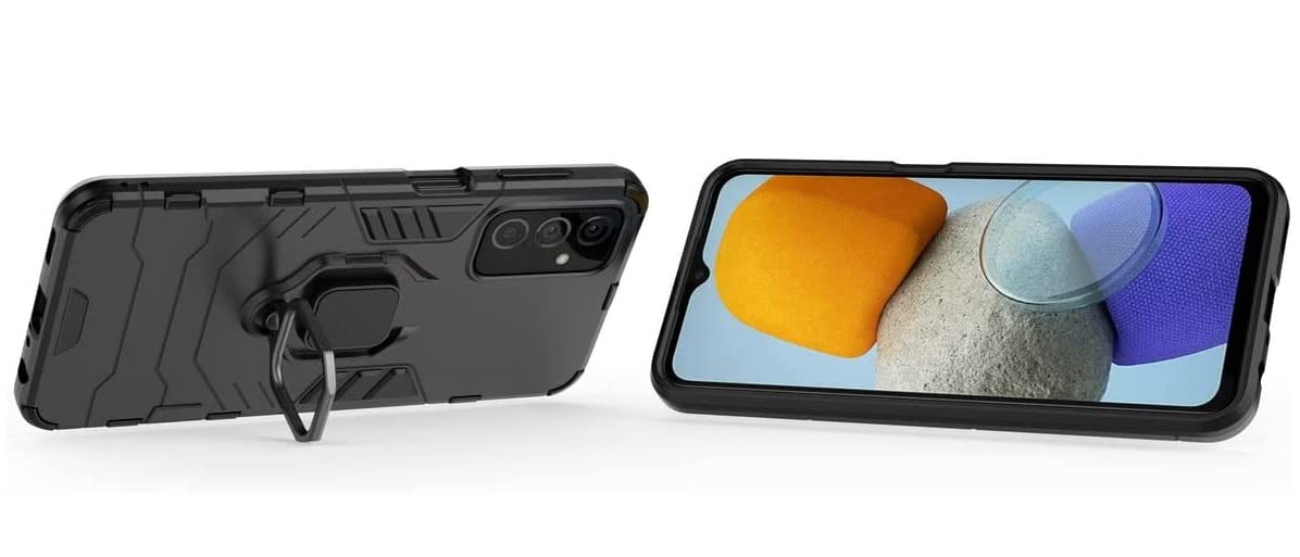 OneLike Shockproof Heavy Duty Hard Rugged Armor Protective Robot Ring Case Cover for Samsung Galaxy A14 5G (SM-A146B/DS) – Black