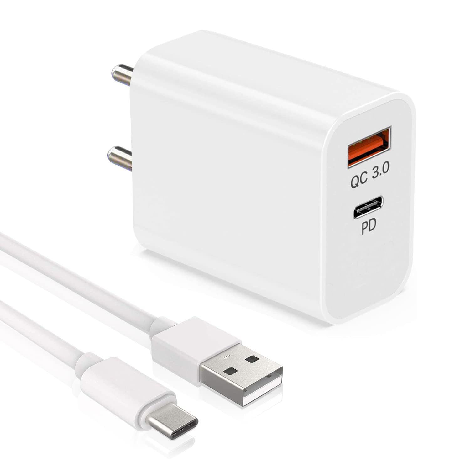 Original 80W Type-C Charger for Sam-Sung Galaxy A14 5G/ A 14 Charger Original Adapter Like Mobile Charger | Qualcomm QC 3.0 Quick Charger with 1 Meter Type C USB Data Cable (80W,SR-19,WT)