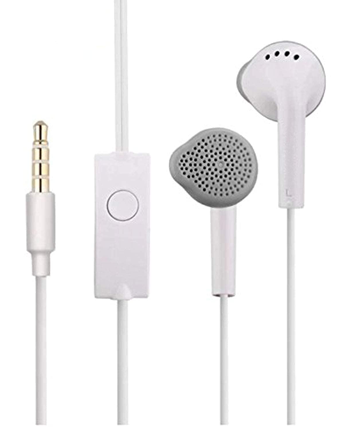 Original Wired Earphones for All Samsung Smartphones with Mic | Pure Bass Sound | One Button Multi-Functional Remote | Comfort fit | 6 Months Warranty (White)