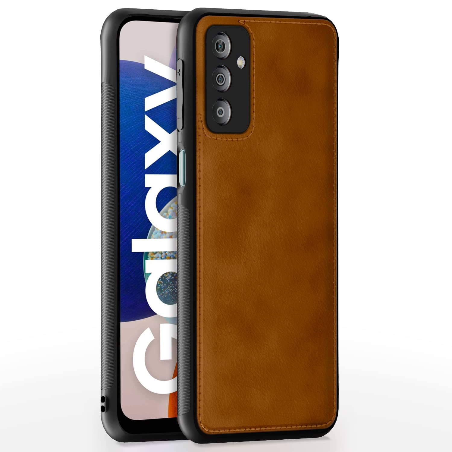 Pikkme Samsung Galaxy A14 5G Back Cover | Pu Leather | Soft Touch | Raised Edges | Bumper Case for Samsung Galaxy A14 5G (Brown)