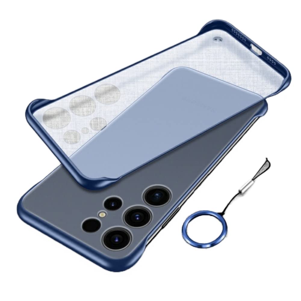 REALCASE Samsung S23 Ultra 5G Back Cover Case | Stylish Frameless Matte Hard Back Skin | Soft TPU Shock Proof Bumper Back Cover Case for Samsung Galaxy S23 Ultra 5G (Blue)