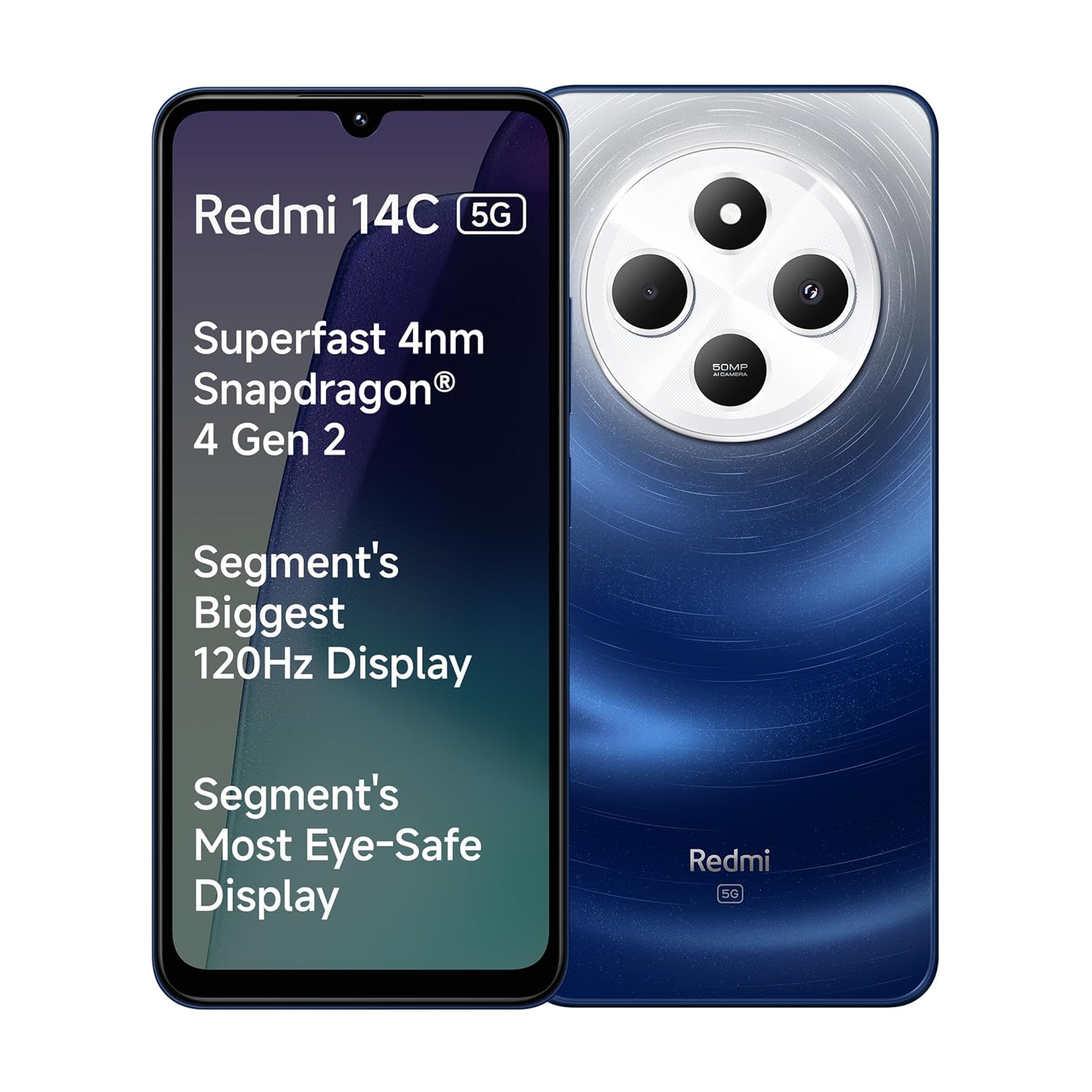 Redmi 14C 5G (Starlight Blue, 4GB RAM, 128GB Storage) | Superfast 4nm Snapdragon 4 Gen 2 | 120Hz 17.47cm (6.88”) Display | 5160mAh Battery | 50MP Dual Camera | Premium Starlight Design