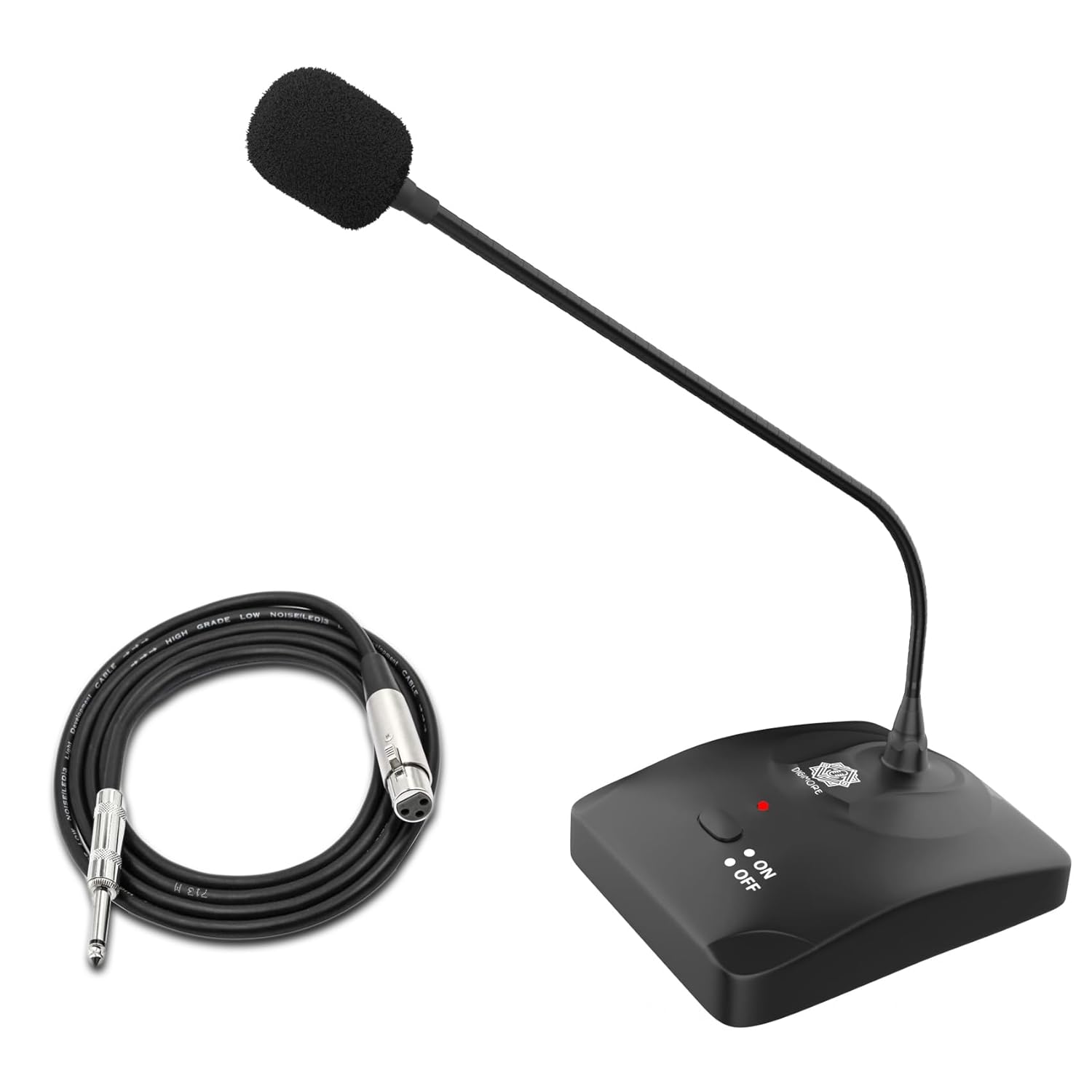 (Refurbished) DIGIMORE Desktop Condenser Gooseneck Microphone 18″ Podium Microphone with ON/OFF Switch, XLR Mic for Meetings Video Conferences, Streaming Lectures (D-650)