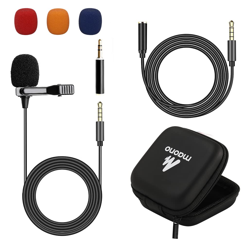 (Refurbished) MAONO AU-402LP Collar Mic for Mobile, PC, YouTube Recording (Microphone + Colorful Wind Mu