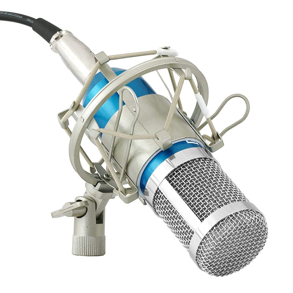 (Refurbished) Powerpak BM 800 Blue Silica Gel Professional Condenser Microphone Mics with Metal Shock Mount (Blue) (Refurbished) Powerpak BM 800 Blue Silica Gel Professional Condenser Microphone Mics with Metal Shock Mount (Blue)