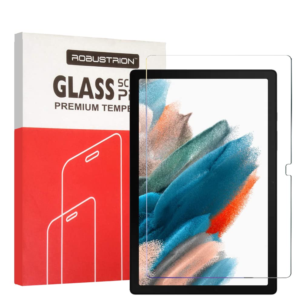 Robustrion [Anti-Scratch & [Smudge Proof] [Bubble Free] Premium Tempered Glass Screen Protector Guard for Samsung Galaxy Tab A8 10.5 inch [SM-X200/X205/X207] 2022