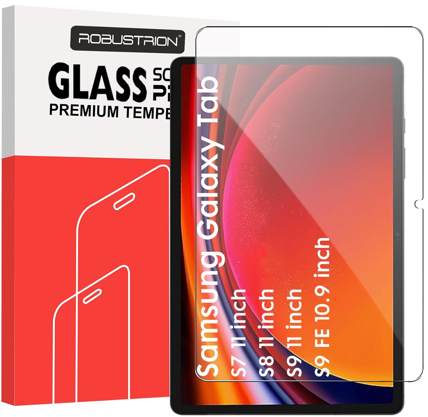 Robustrion Tempered Glass Screen Protector for Samsung Galaxy Tab S9 FE/Tab S9 / S8 / S7 11 inch Tempered Glass Screen Guard for Samsung S9 FE 10.9 inch / S9 / S8 / S7 11 inch Tablet – Pack of 1 Robustrion Tempered Glass Screen Protector for Samsung Galaxy Tab S9 FE/Tab S9 / S8 / S7 11 inch Tempered Glass Screen Guard for Samsung S9 FE 10.9 inch / S9 / S8 / S7 11 inch Tablet – Pack of 1