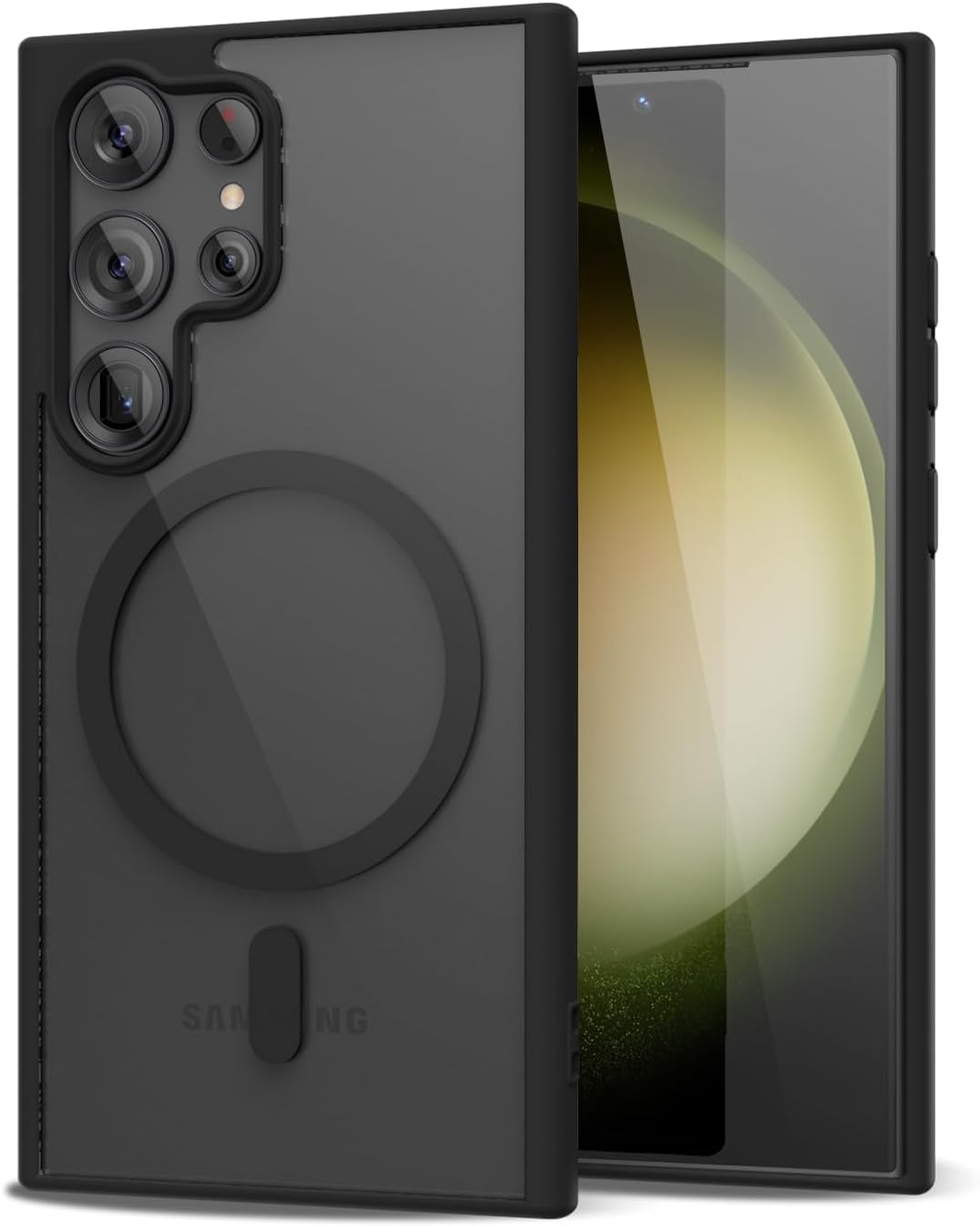 SHINESTAR Clear Case for Samsung Galaxy S23 Ultra 5G Compatible with Magnetic Charging- Premium Transparent Protective Cover with Enhanced Durability – Sleek and Slim Design – Black Magsafe