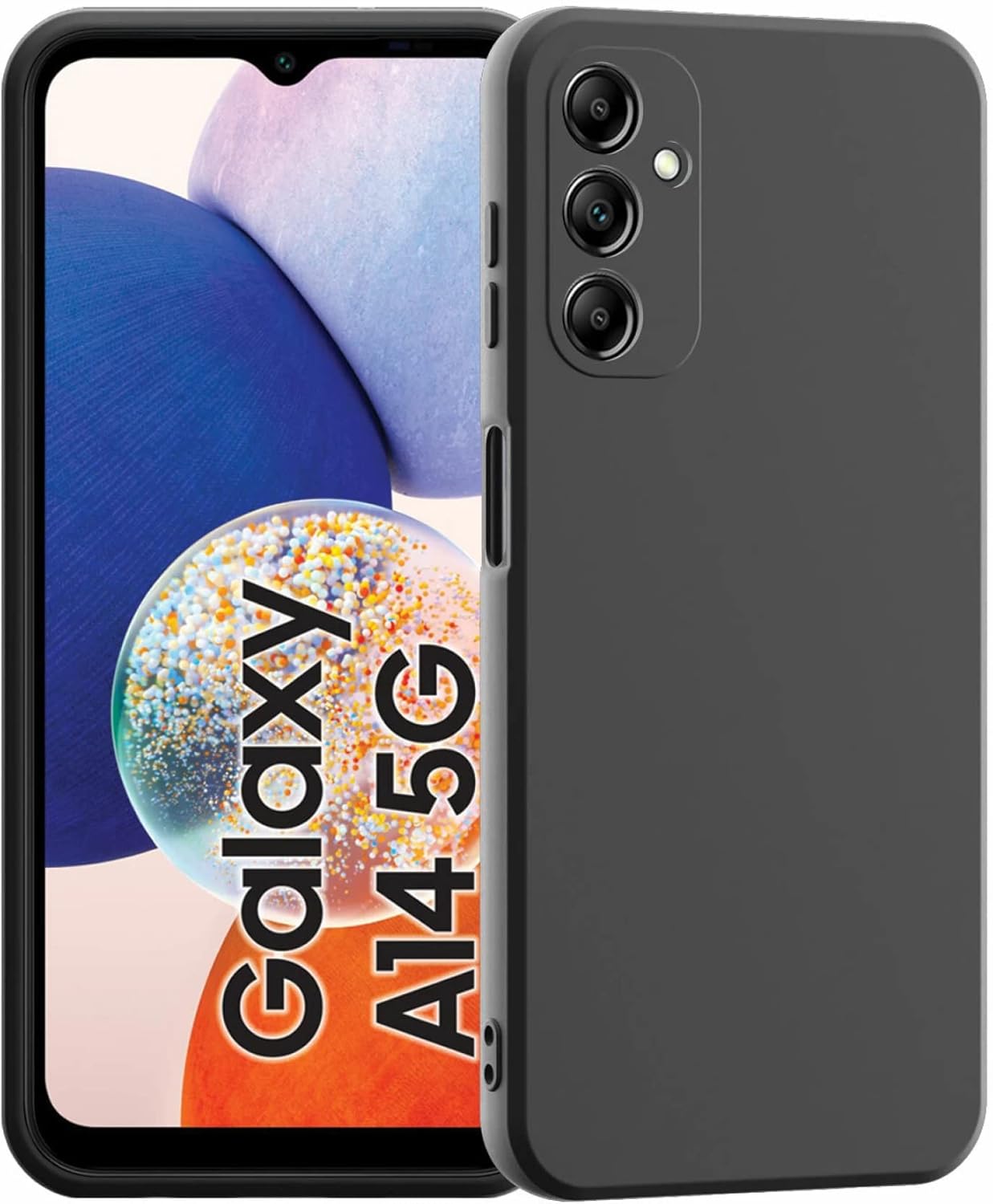 SHINESTAR Liquid Silicone Samsung Galaxy A14 5G Case Cover | Microfiber Inside | 360 Degree Camera Protection Bump Back Case Cover for Samsung Galaxy A14 5G – Black