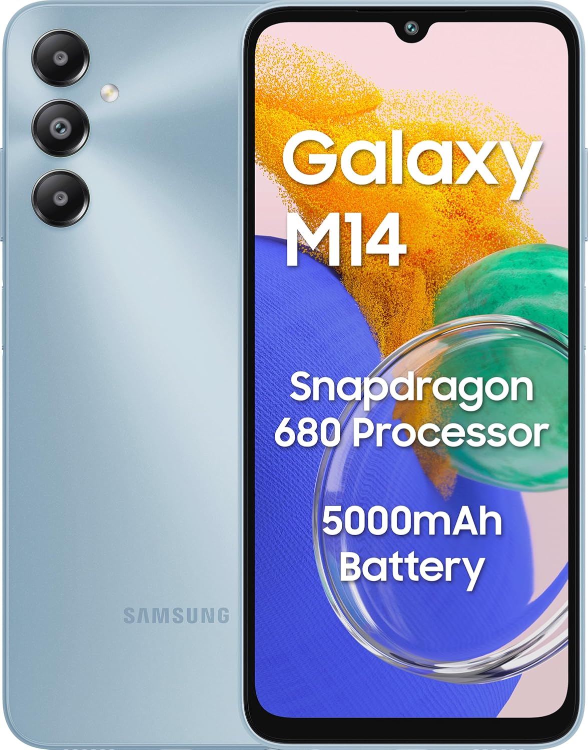 Samsung Galaxy M14 4G (Arctic Blue,6GB,128GB) | 50MP Triple Cam | 5000mAh Battery | Snapdragon 680 Processor | 2 Gen. OS Upgrade & 4 Year Security Update | 12GB RAM with RAM Plus | Without Charger Samsung Galaxy M14 4G (Arctic Blue,6GB,128GB) | 50MP Triple Cam | 5000mAh Battery | Snapdragon 680 Processor | 2 Gen. OS Upgrade & 4 Year Security Update | 12GB RAM with RAM Plus | Without Charger
