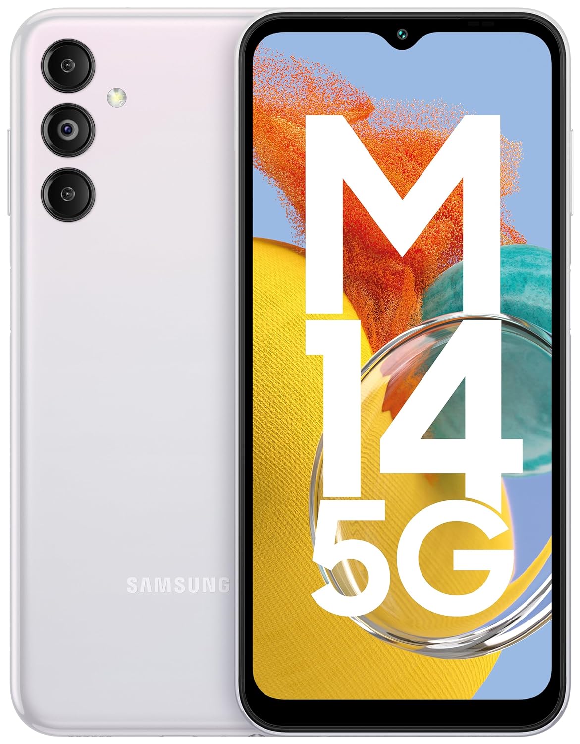 Samsung Galaxy M14 5G (ICY Silver,4GB,128GB)|50MP Triple Cam|Segment’s Only 6000 mAh 5G SP|5nm Processor|2 Gen. OS Upgrade & 4 Year Security Update|8GB RAM with RAM Plus|Android 13|Without Charger