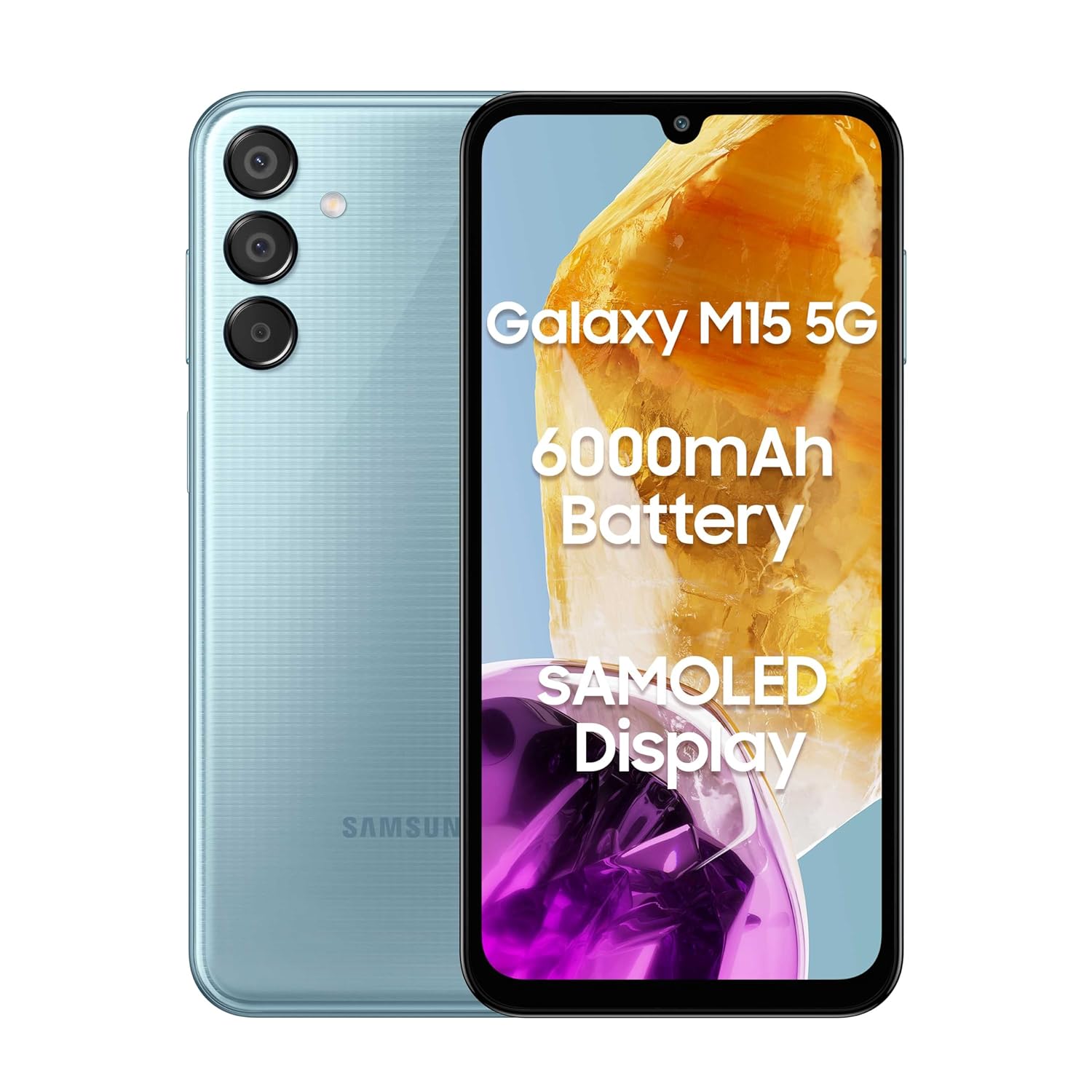 Samsung Galaxy M15 5G (Celestial Blue,4GB RAM,128GB Storage)| 50MP Triple Cam| 6000mAh Battery|MediaTek Dimensity 6100+| 4 Gen. OS Upgrade & 5 Year Security Update|Super AMOLED Display|Without Charger Samsung Galaxy M15 5G (Celestial Blue,4GB RAM,128GB Storage)| 50MP Triple Cam| 6000mAh Battery|MediaTek Dimensity 6100+| 4 Gen. OS Upgrade & 5 Year Security Update|Super AMOLED Display|Without Charger