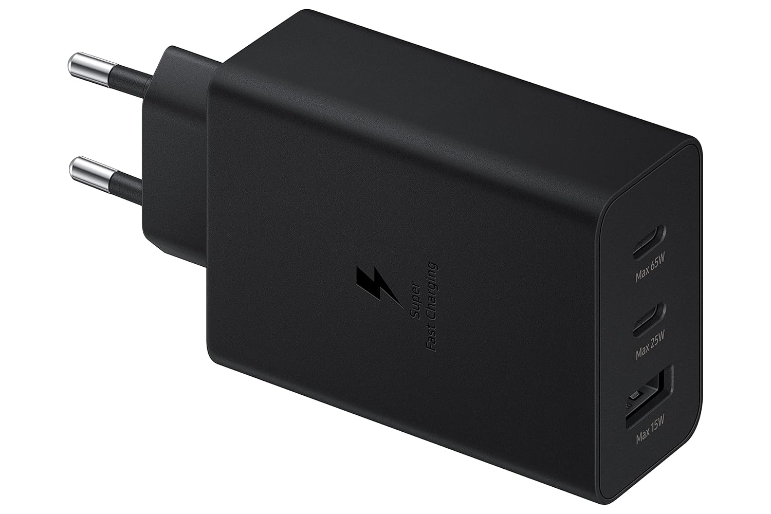 Samsung Original 65W Tri Port,Type-C & USB-A,Super Fast Charger (Cable not Included),Black,Tablet Samsung Original 65W Tri Port,Type-C & USB-A,Super Fast Charger (Cable not Included),Black,Tablet