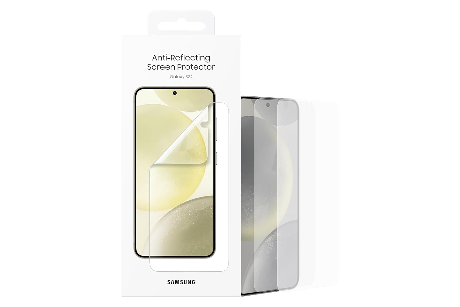 Samsung Silicone Galaxy S24 5G Cellphone Anti-Reflecting Screen Protector, Transparent