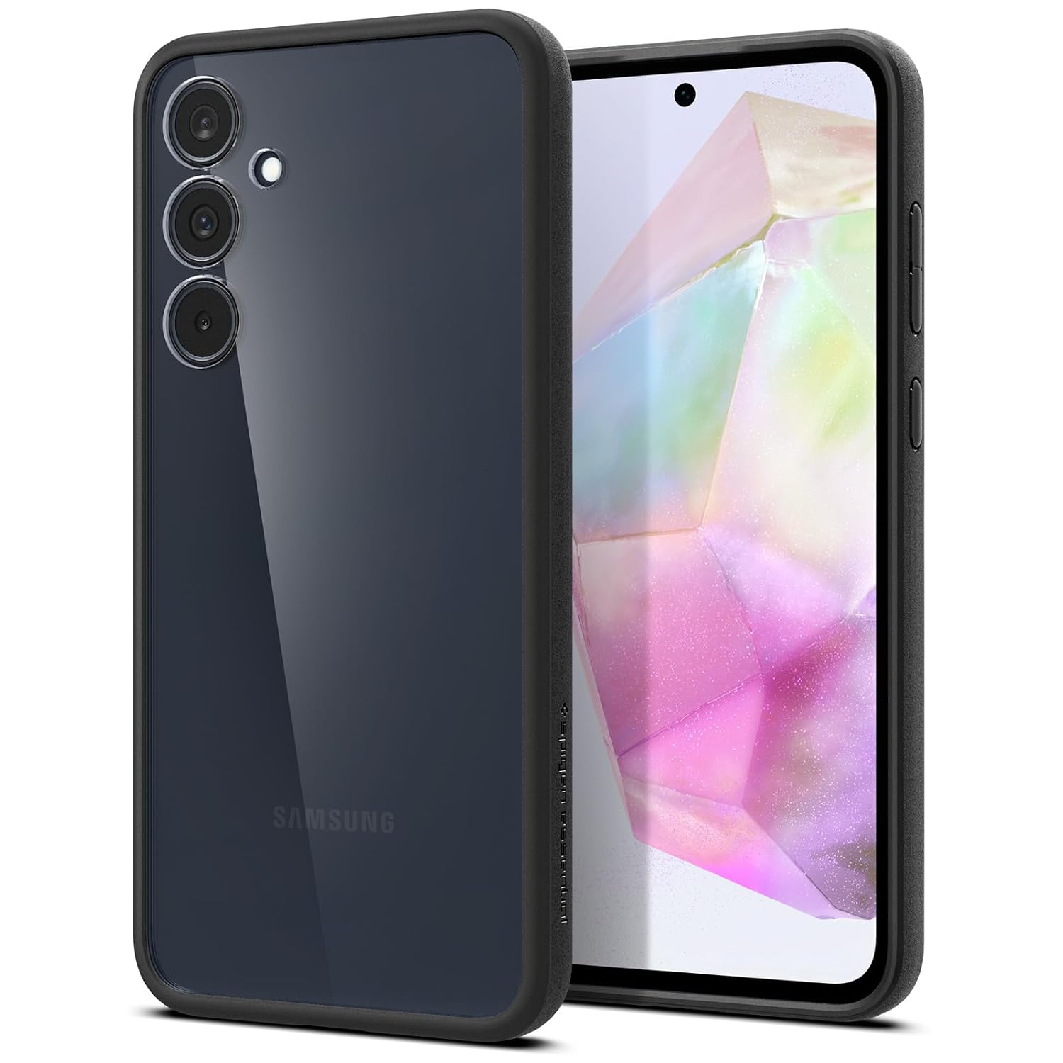 Spigen Essential Sand Crystal Back Cover Case Compatible with Samsung Galaxy A35 5G (TPU + Poly Carbonate | Matte Black)