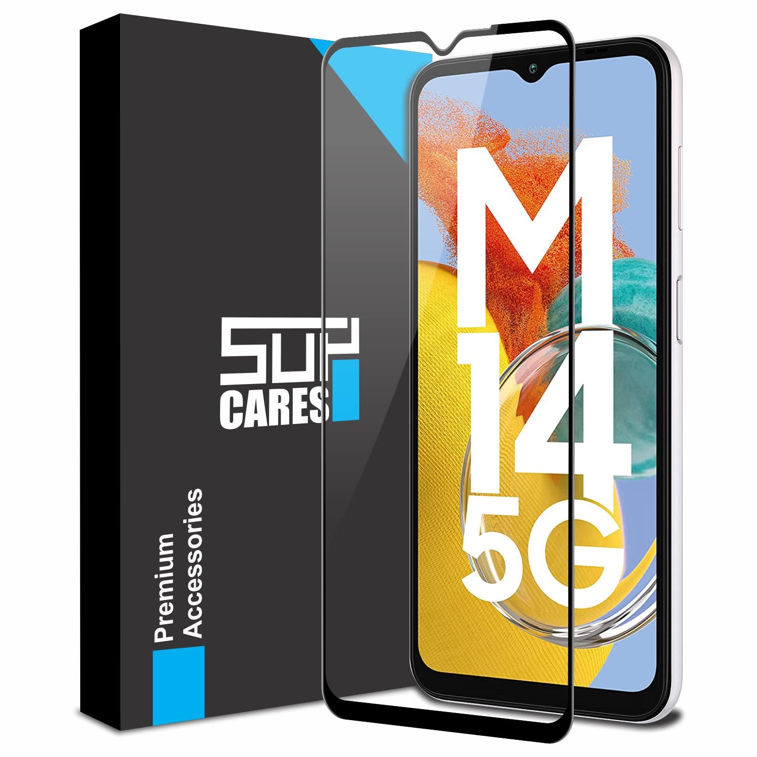 SupCares Edge To Edge Tempered Glass For Samsung Galaxy A14 5G, Samsung Galaxy A14, Samsung Galaxy M14 5G And Samsung Galaxy F14 5G (6.6 Inch) With Easy Self Installation Kit | Black