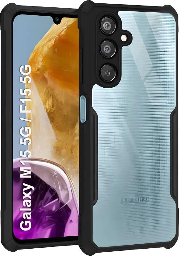 TOUCCH Clear Bumper Case for Samsung Galaxy M15 / F15| Shock Proof Design & 360 Degree Protection| Transparent Case for Samsung M15 / F15 | PC&TPU – Black