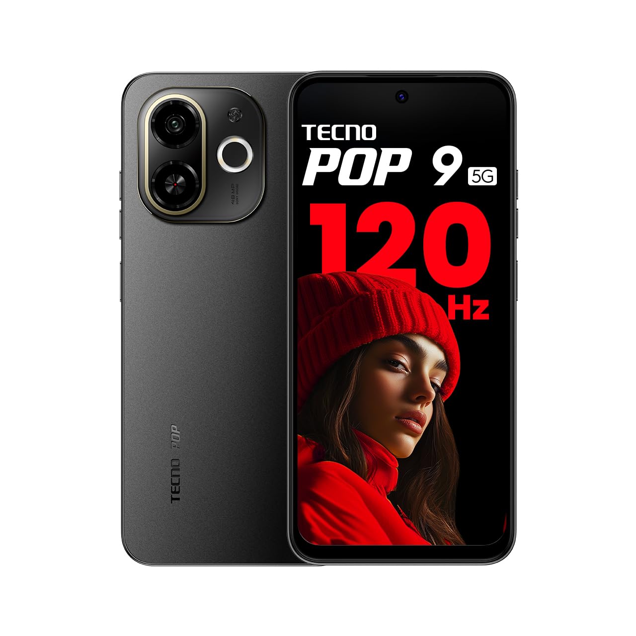 Tecno POP 9 5G Midnight Shadow, 4GB+64GB| Segment’s 1st 48MP Sony AI Camera| Segment’s 1st 5G with NFC | D6300 5G Processor |4+ Year Lag Free Fluency |5000 mAh Battery |Dual Speaker |Without Charger