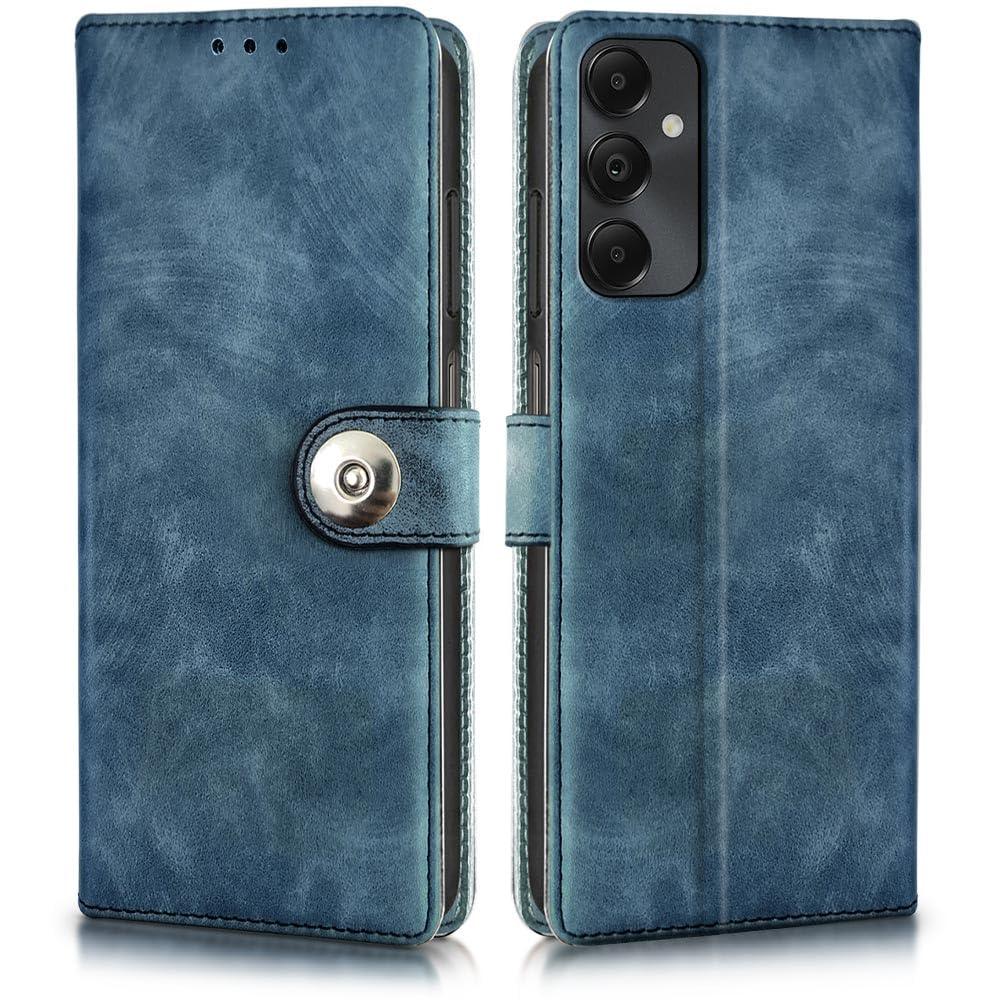 WOW IMAGINE Shock Proof Flip Cover Back Case for Samsung Galaxy A14 5G | A14 4G (Magnetic Button Flip Case | Wallet Pockets & Stand | Leather Finish | Aquamarine)