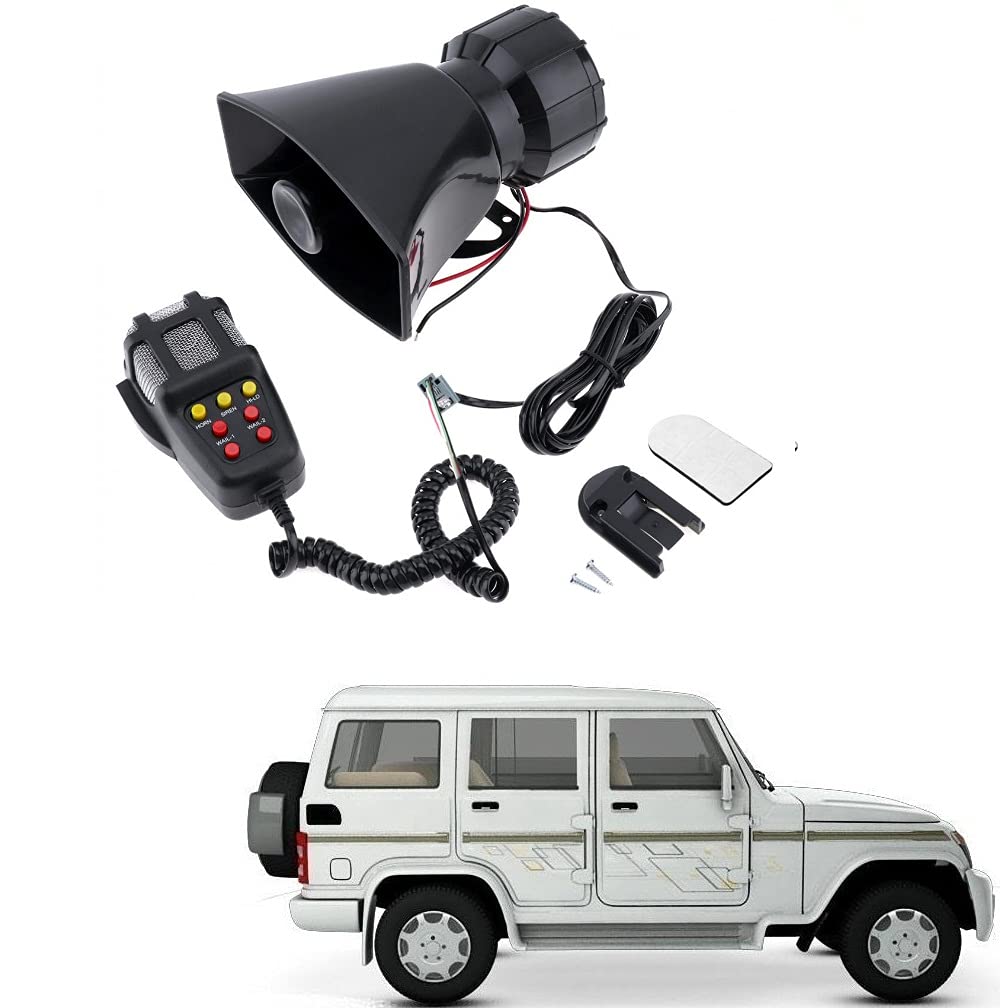 Znee Smart 7 Sound Car Electronic Warning Siren Alarm Loudspeaker with MIC for Mahindra Bolero
