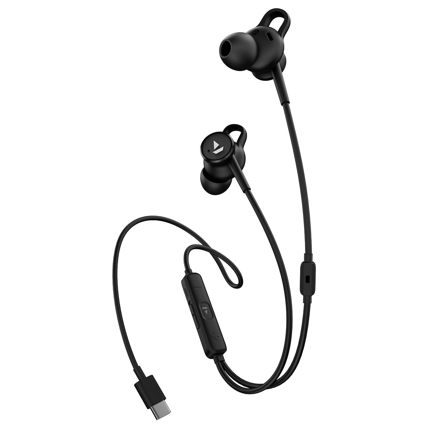 boAt BassHeads 122 ANC Wired in-Ear Earphones with 25dB Active Noise Cancellation, 13mm Drivers, Ambient Mode, Type-C Jack, in-Line Microphone, Snug Fit & Multi-OS Compatibility(Black) boAt BassHeads 122 ANC Wired in-Ear Earphones with 25dB Active Noise Cancellation, 13mm Drivers, Ambient Mode, Type-C Jack, in-Line Microphone, Snug Fit & Multi-OS Compatibility(Black)