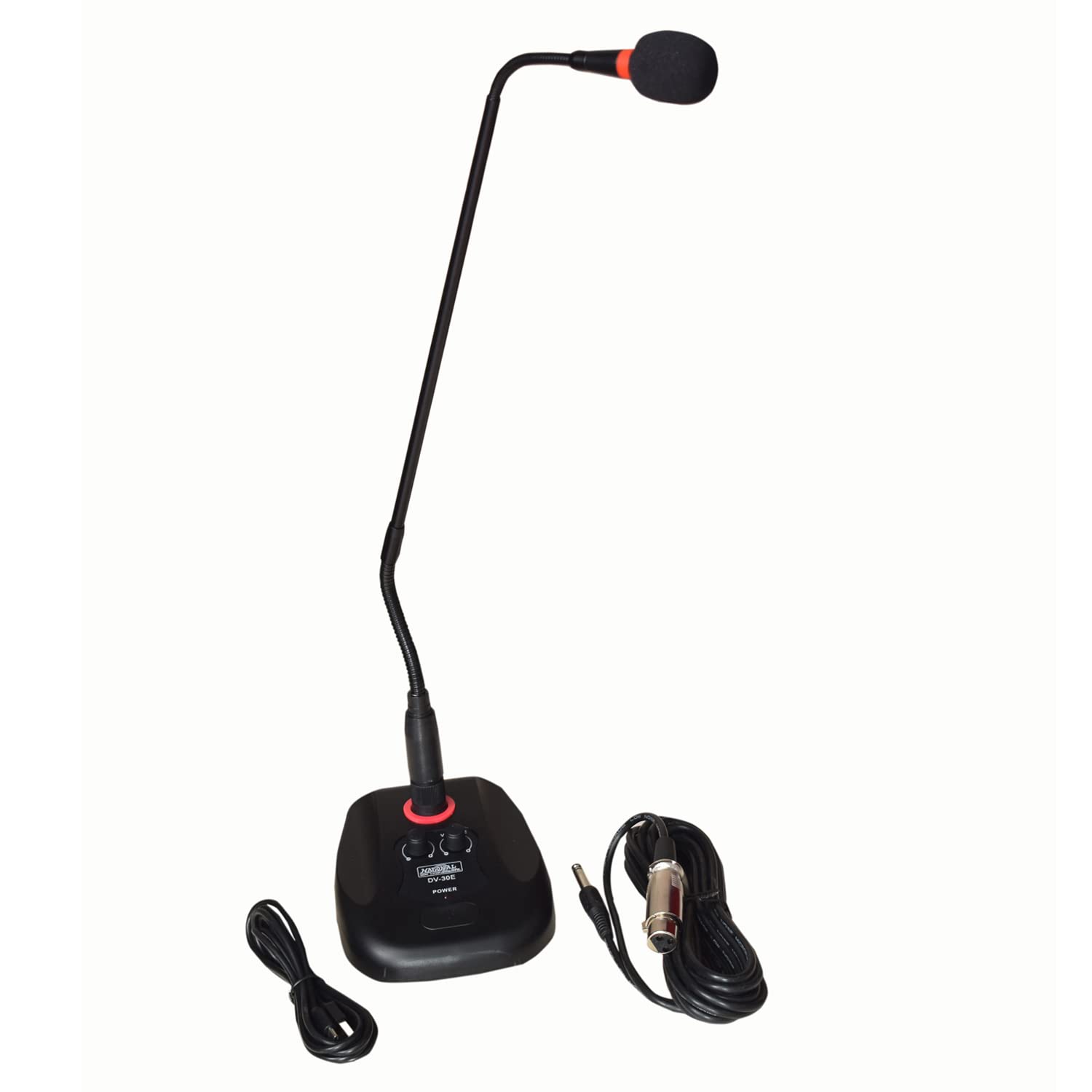 kh Desktop Gooseneck Wired Microphone with Echo Button and Volume Control Button, Condenser Mic with Pop Filter – XLR to 1/4, for Karaoke, Conference, Studio Audio Recording