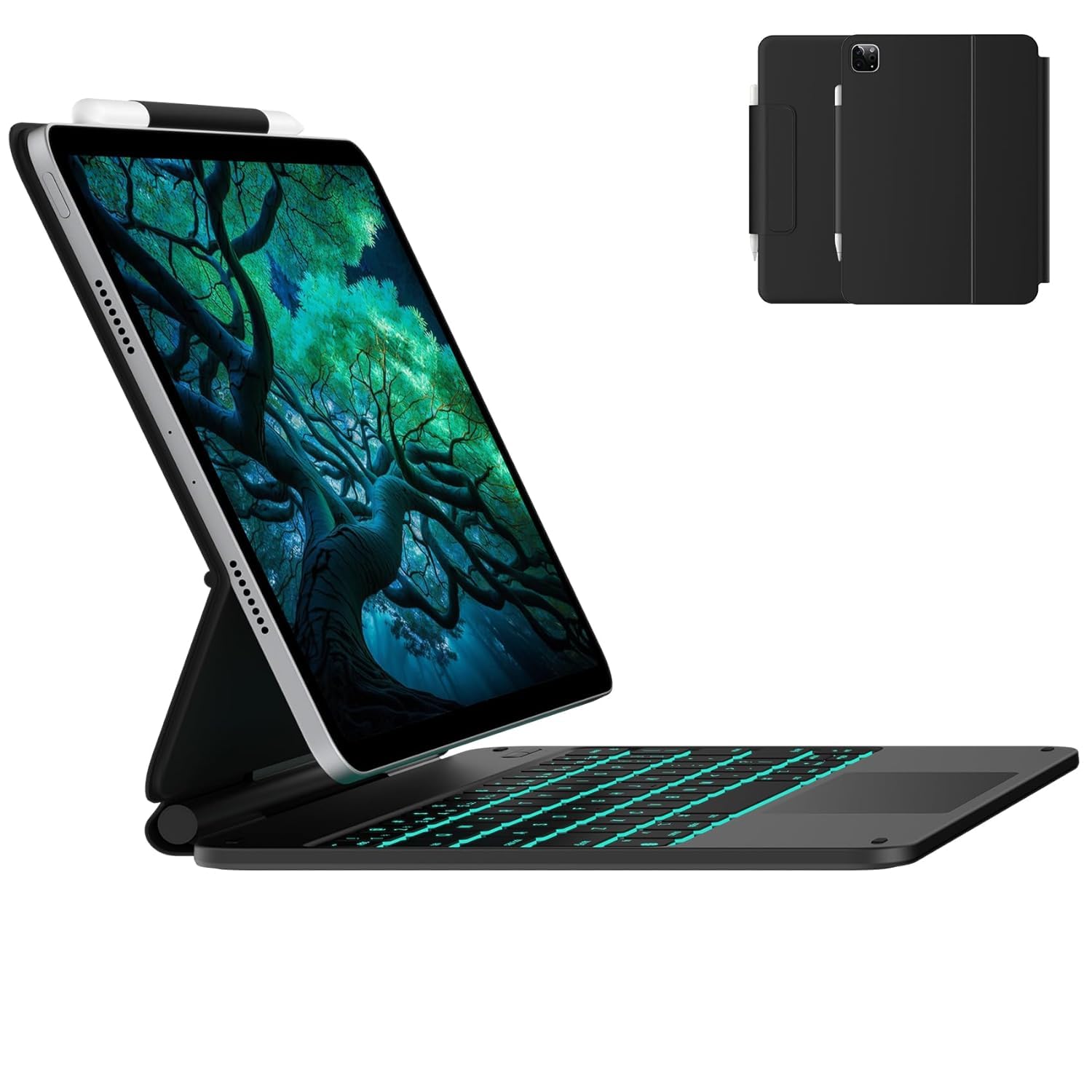 typecase Edge Magic Style Keyboard for iPad Air 11 (M2)-2024, Air 5th/4th Gen & iPad Pro 11 (4th/3rd/2nd/1st Gen), Click Anywhere Trackpad, 11-Color Backlit, Cantilever, Pencil Dock- Gr Black typecase Edge Magic Style Keyboard for iPad Air 11 (M2)-2024, Air 5th/4th Gen & iPad Pro 11 (4th/3rd/2nd/1st Gen), Click Anywhere Trackpad, 11-Color Backlit, Cantilever, Pencil Dock- Gr Black