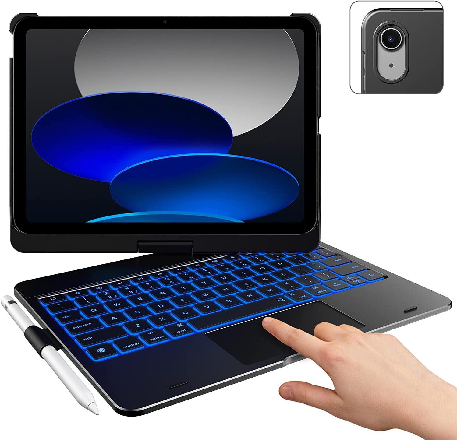 typecase Flexbook Touch Keyboard case for iPad 10th Generation (2022) -10.9 Inch, Multi-Touchpad, Exclusive 10-Colors Backlit, 360° Rotable Viewing Angle, Bluetooth, Pencil Holder typecase Flexbook Touch Keyboard case for iPad 10th Generation (2022) -10.9 Inch, Multi-Touchpad, Exclusive 10-Colors Backlit, 360° Rotable Viewing Angle, Bluetooth, Pencil Holder