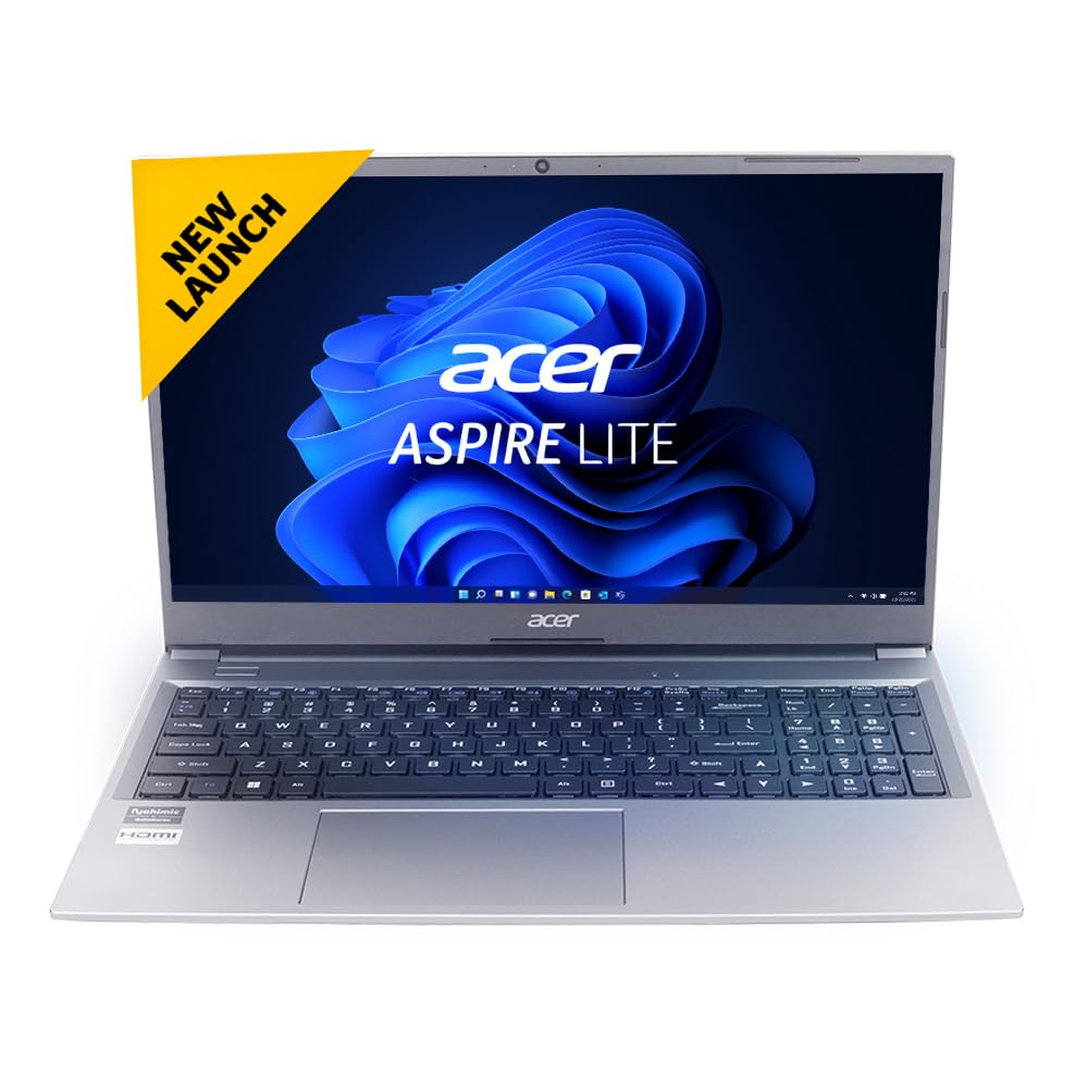 Acer Aspire Lite 12th Gen Intel Core i7-1255U Premium Metal Laptop (Win11 Home/16GB RAM/512GB SSD/MS Office) AL15-52, 39.62cm (15.6″) Full HD Display, Metal Body, Backlit Keyboard, Steel Gray, 1.59KG