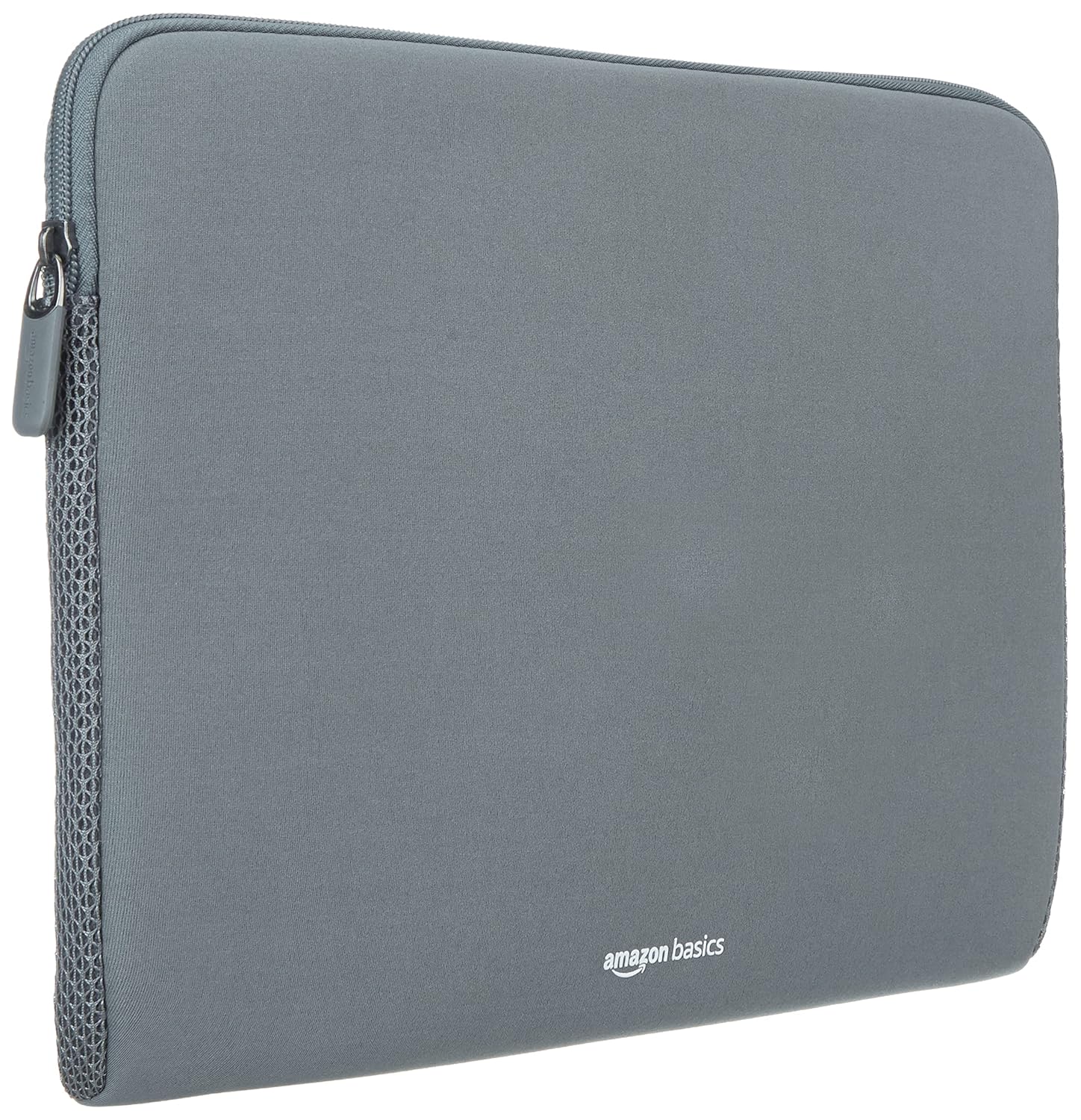 Amazon Basics Laptop Bag Sleeve Case Cover Pouch for 15-Inch, 15.6-Inch Laptop for Men & Women | Slim Profile Neoprene, Soft Puffy Fabric Lining, 360° Protection, Smooth & Premium Zipper (Grey)