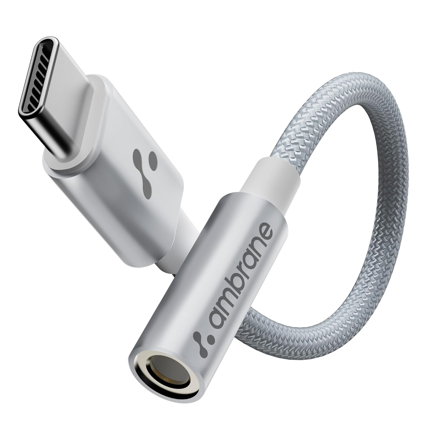 Ambrane Type C to 3.5 mm Audio Jack Converter | Connector Cable| DAC Headphone Adapter for iPhone 15 Series,Galaxy S23/S22/S21, Laptops, OnePlus, Google Pixel & Other Type C Devices (AOTG-CX1,Silver)