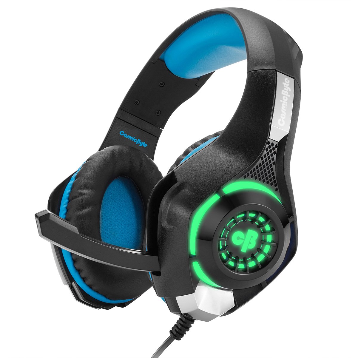Cosmic Byte GS420 Headphones with Mic, RGB LED Lights and Audio Splitter for PS4