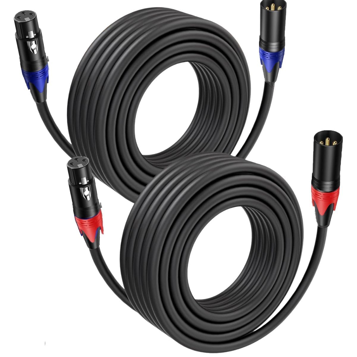 DEVICE OF URBAN INFOTECH 15 Meter XLR Cable, XLR Male to Female XLR Speaker Cable Gold-Plated 3-pin XLR Mic Cable Colored XLR Microphone Cable (Pack of 2)
